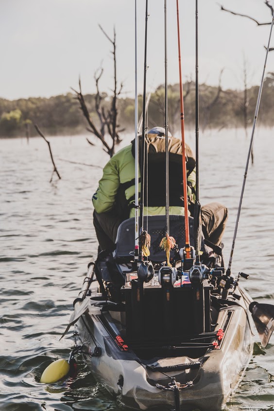 fishing on a kayak